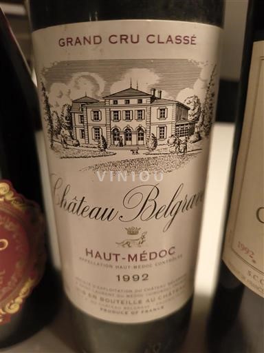 Bordeaux Haut-Médoc Grand Cru Château Belgrave 1992