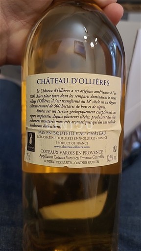 Provence Coteaux Varois en Provence Château Ollières 2020