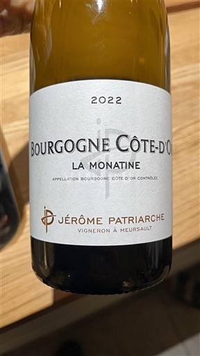 Burgundi Burgundi Côte d'Or Jérôme Patriarche La Monatine 2022