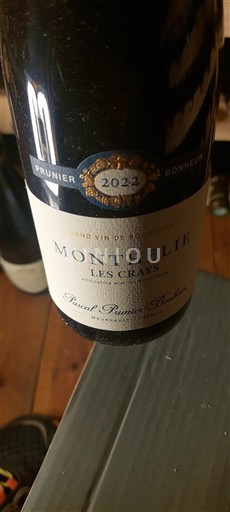 Burgundi Monthélie Prunier Bonheur Les Crays 2022