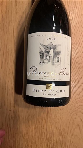 Vin Rouge sec En Veau Domaine Masse 2022 France Bourgogne Givry AOC Premier Cru
