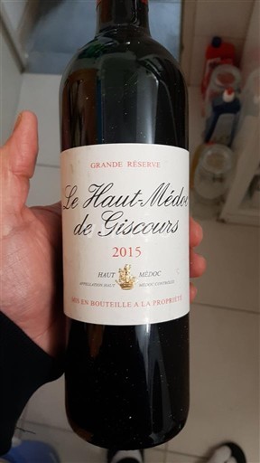 Bordoja Haut-Médoc Giscours Le Haut-Médoc de Giscours Grande Réserve 2015