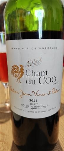 Burdeos Blaye-Côtes de Burdeos Chant du Coq Jean Vincent Ribas 2023