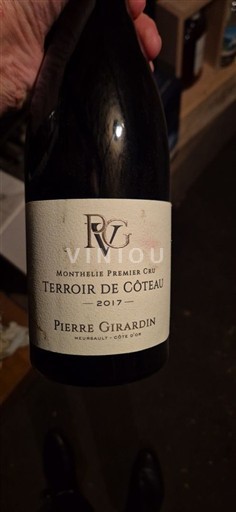 Burgundi Monthélie Premier Cru Pierre Girardin Terroir de Côteau 2017