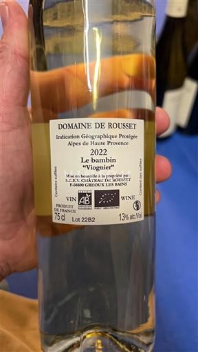 Provence E paspecifikuar Domaine Rousset Le bambin Viognier 2022