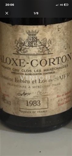 Vini Rouge sec Premier Cru Clos Les Maréchaudes Domaine Fabien et Louis Naifr 1983 Francia Borgogna Aloxe-Corton AOC Premier Cru