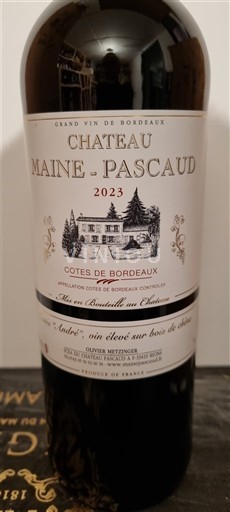Bordoja Cotes-de-Bordeaux Château Maine-Pascaud André 2023