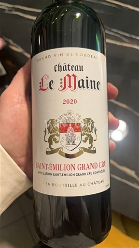 Bordoja Saint-Émilion Grand Cru Grand Cru Château Le Maine 2020