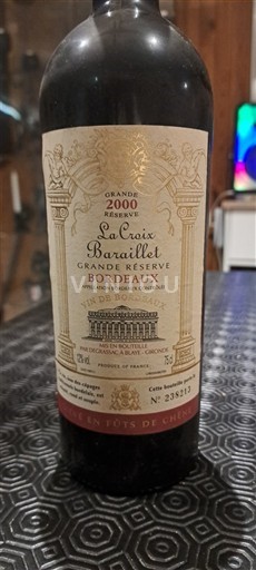 Bordeaux La Croix Baraillet Grande Réserve 2000