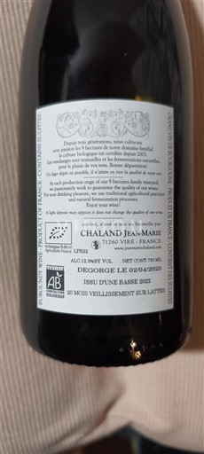 Spumanti Blanc brut Issu d'une base 2018 Chaland Jean-Marie 2022 Francia Borgogna Crémant di Borgogna AOC