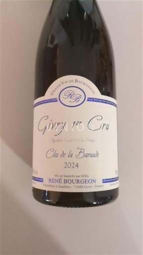 Vin Rouge sec Clos de la Baroude René Bourgeon 2024 France Bourgogne Givry AOC Premier Cru