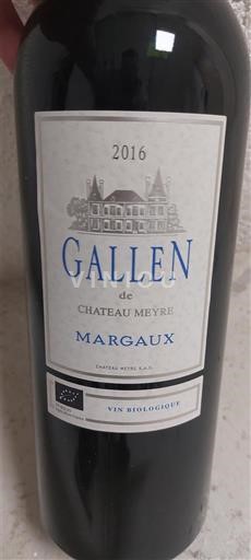 Bordeaux Margaux Château Meyre Gallen 2016