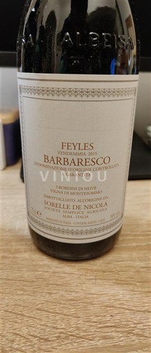 Pijemont Барбареско Sorelle De Nicola Feyles 2015