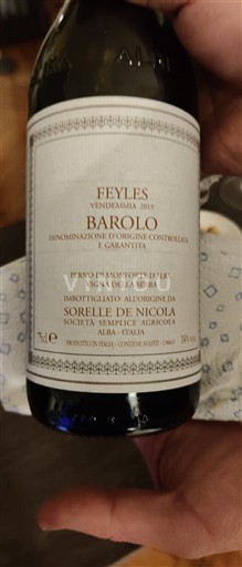 Pijemont Barolo Sorelle De Nicola Feyles 2015