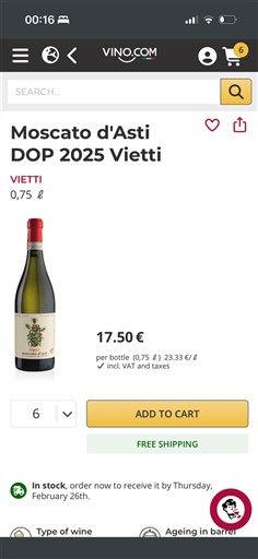 Pijemont Москато д’Асти Vietti 2025