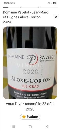 Burgundija Aloxe-Corton Domaine Pavelot Les Cras 2020