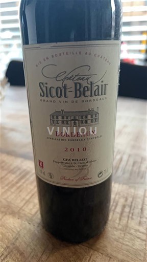 Bordo Château Sicot-Belair 2010