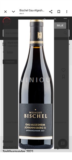 Rheinhessen E paspecifikuar Weingut Bischel Gau-Algesheim Johannisberg Spätburgunder 2021