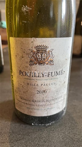 Lugina e Luarës Pouilly-fumé Domaine Masson-Blondelet Villa Paulus 2010