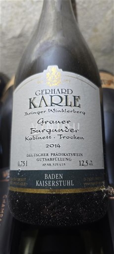 Baden Kaiserstuhl Gerhard Karle Ihringer Winklerberg Grauer Burgunder Kabinett Trocken 2014