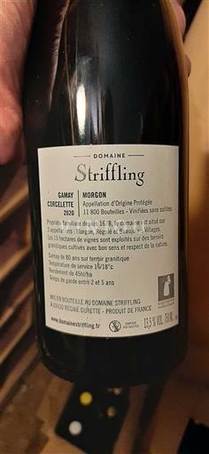 Beaujolais Morgon Domaine Striffling Corcelette 2020