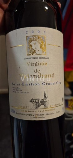 Bordeaux Saint-Émilion Grand Cru Château Valandraud Virginie de Valandraud 2003