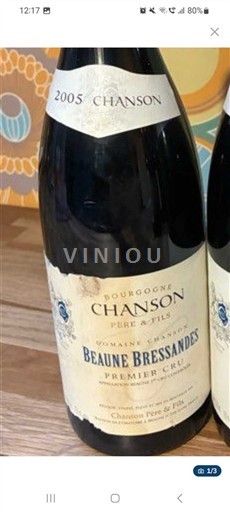 Burgund Beaune Premier Cru Chanson Père & Fils Beaune Bressandes 2005