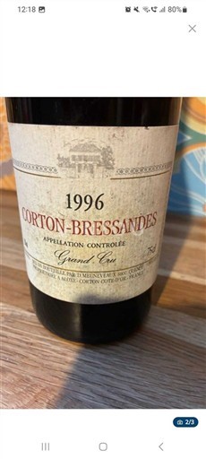 Burgundi Corton-Bressandes Grand Cru Domaine Nudant 1996