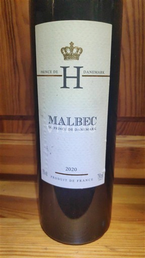 Vina Rouge sec Malbec du Prince de Danemark Prince de Danemark 2020 Francija Jugozahod Ni doloceno IGP