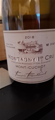 Burgundija Nespecificirano Premier Cru François Berthault Mont-Cuchot 2018
