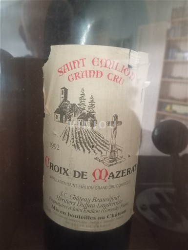 Bordo Сент-Емилион Гранд Кру Grand Cru Château Beauséjour Héritiers Duffau-Lagarrosse Croix de Mazérat 1992