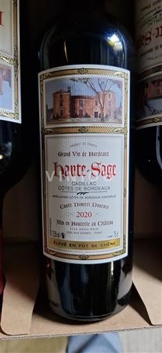 Bordoja Cadillac-kodra-të-Bordeaux-së Château Hautes-Sage 2020