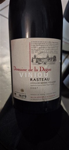 Rhônevallei Rasteau Domaine La Dague 2007