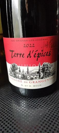 Рона долина Grinjan-le-Ademar Domaine Grangeneuve Terre d'épices 2022