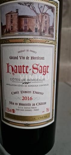 Bordoja Cotes-de-Bordeaux Haute-Sage Dimitri Douence 2016