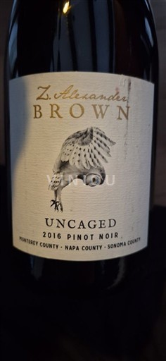 Kalifornijske AVA Nespecificirano Z. Alexander Brown Uncaged 2016