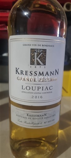 Bordoja Loupiac Kressmann Grande Réserve 2016
