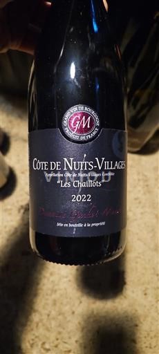 Burgundi Côte de nuits fshatra Domaine Meunier Les Chaillots 2022