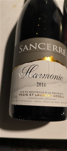 Lugina e Luarës Sancerre Régis et Laurent Godelu Harmonie 2016