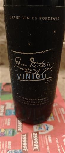Bordo Blaje-kote-de-Bordo Château Gros Moulin Per Vitem Ad Vitam 2016