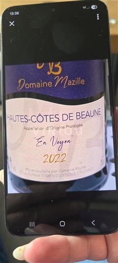 Burgund Hautes Côtes de Beaune Domaine Mazille En Voyen 2022