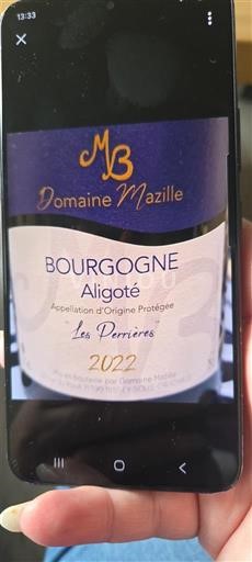 Burgundi Burgundi-aligoté Domaine Mazille Les Perrières 2022