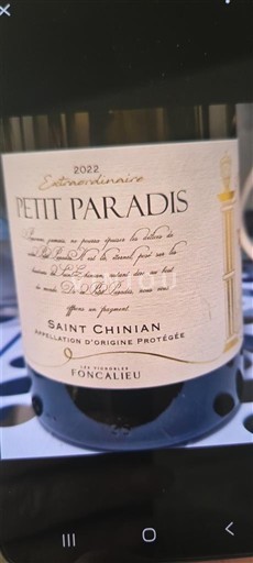Languedok Saint-Chinian Foncalieu Petit Paradis 2022