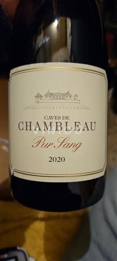 Neuchâtel Caves de Chambleau Pur Sang 2020