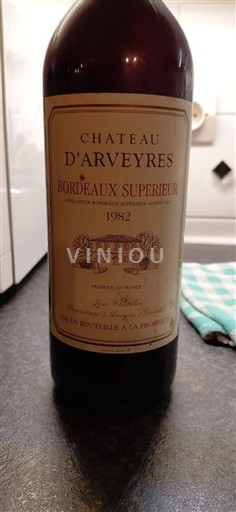 Bordoja Bordeaux Supérieur Château Arveyres 1982