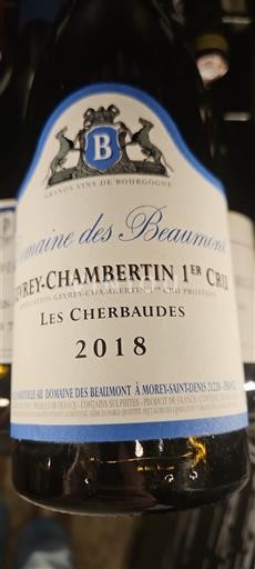Bourgogne Gevrey-chambertin Premier Cru Domaine Beaumont Les Cherbaudes 2018