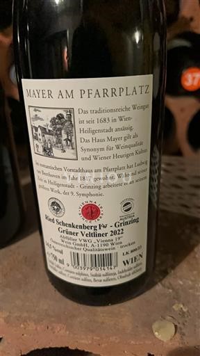Beč Бечка мешавина сорти Mayer am Pfarrplatz Ried Schenkenberg 1er Grüning 2022