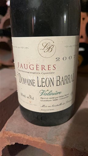 Languedok Faugères Domaine Léon Barral Valinière 2007