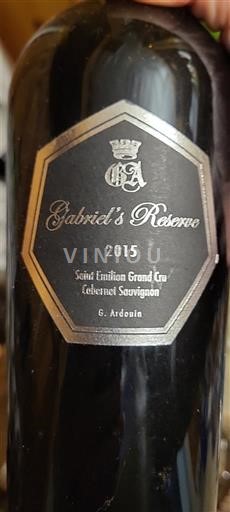 Burdeos Saint-Émilion Gran Cru Grand Cru G. Ardeuil Gabriel's Reserve 2015