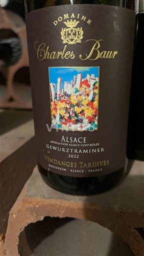 Алзас Аласас Vendanges Tardives Domaine Charles Baur 2022